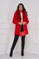 Red coat cloth wool fur collar tented 4 - StarShinerS.com