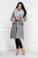 Grey coat wool with ecological fur cuffs cloche 4 - StarShinerS.com