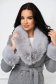 Palton din lana gri in clos cu guler si mansete din blana ecologica - SunShine 1 - StarShinerS.ro