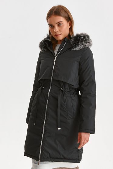 Coats & Jackets, Black jacket from slicker tented midi - StarShinerS.com