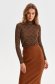 Brown sweater with turtle neck tented thin fabric knitted 1 - StarShinerS.com