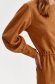 Lightbrown dress from ecological leather pencil long sleeved 4 - StarShinerS.com