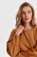 Lightbrown dress from ecological leather pencil long sleeved 5 - StarShinerS.com