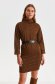 Brown dress cloth with turtle neck straight 1 - StarShinerS.com