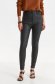 Black trousers waxed material conical high waisted 2 - StarShinerS.com