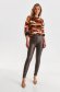 Brown sweater knitted loose fit with fringes 3 - StarShinerS.com