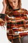 Brown sweater knitted loose fit with fringes 2 - StarShinerS.com