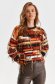 Brown sweater knitted loose fit with fringes 1 - StarShinerS.com