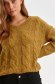 Yellow sweater knitted with v-neckline loose fit 5 - StarShinerS.com
