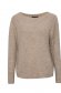 Cream sweater knitted loose fit neckline 5 - StarShinerS.com