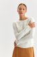 White sweater knitted loose fit neckline 1 - StarShinerS.com