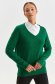 Green sweater knitted with v-neckline loose fit 2 - StarShinerS.com