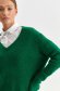 Pulover tricotat verde cu croi larg si decolteu in v - Top Secret 4 - StarShinerS.ro