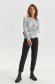 Grey sweater loose fit knitted neckline 1 - StarShinerS.com