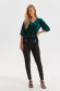 Green women`s blouse velvet loose fit with v-neckline 2 - StarShinerS.com