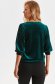 Green women`s blouse velvet loose fit with v-neckline 3 - StarShinerS.com
