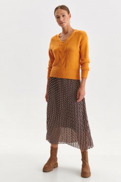 Orange sweater loose fit knitted
