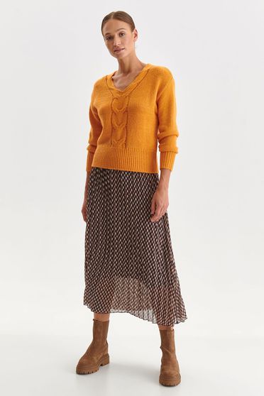 Casual jumpers, Orange sweater loose fit knitted - StarShinerS.com
