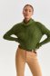 Green sweater loose fit with turtle neck knitted 1 - StarShinerS.com