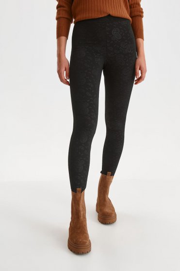 High waisted leggings, Black tights high waisted textured crepe - StarShinerS.com
