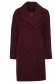 Burgundy coat straight from fluffy fabric with pockets 5 - StarShinerS.com