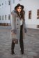Palton din lana gri in clos cu insertii cu blana ecologica - SunShine 3 - StarShinerS.ro
