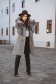 Palton din lana gri in clos cu insertii cu blana ecologica - SunShine 4 - StarShinerS.ro