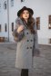 Palton din lana gri in clos cu insertii cu blana ecologica - SunShine 1 - StarShinerS.ro