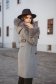 Palton din lana gri in clos cu insertii cu blana ecologica - SunShine 2 - StarShinerS.ro