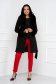 Palton din lana si stofa negru cambrat cu guler detasabil din blana ecologica - SunShine 4 - StarShinerS.ro