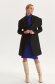 Black coat cloth loose fit accessorized with tied waistband 2 - StarShinerS.com
