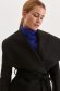 Black coat cloth loose fit accessorized with tied waistband 4 - StarShinerS.com