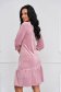Lightpink dress velvet short cut straight with ruffles at the buttom of the dress 2 - StarShinerS.com