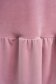 Rochie din catifea roz prafuit scurta cu un croi drept si volanase la baza rochiei - Lady Pandora 5 - StarShinerS.ro