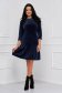 Dark blue dress velvet short cut straight with ruffles at the buttom of the dress 4 - StarShinerS.com