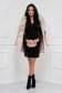 Black dress velvet short cut pencil wrap over front high shoulders 6 - StarShinerS.com