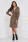 Knitted dress with elastic waist, wrap skirt, and v-neck - StarShinerS 1 - StarShinerS.com