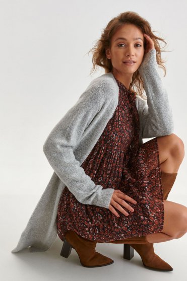 Coats & Jackets, Grey cardigan knitted - StarShinerS.com