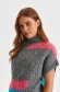 Grey sweater knitted short sleeves with turtle neck 3 - StarShinerS.com