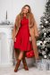 Red dress cloche with rounded cleavage short cut jersey - StarShinerS 5 - StarShinerS.com