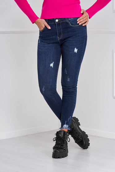 Jeans, Blue jeans skinny jeans with pockets small rupture of material - StarShinerS.com