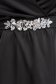 Rochie din material satinat neagra scurta in clos cu decolteu petrecut - StarShinerS 5 - StarShinerS.ro