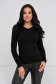 Black sweater knitted from striped fabric with v-neckline tented 1 - StarShinerS.com