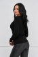 Black sweater knitted from striped fabric with v-neckline tented 2 - StarShinerS.com