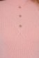 Pulover din tricot reiat si pufos roz-deschis mulat cu nasturi decorativi si guler inalt - SunShine 5 - StarShinerS.ro