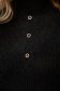 Pulover din tricot reiat si pufos negru mulat cu nasturi decorativi si guler inalt - SunShine 6 - StarShinerS.ro