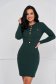 Rochie din tricot verde-inchis scurta tip creion accesorizata cu nasturi - SunShine 1 - StarShinerS.ro