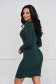 Rochie din tricot verde-inchis scurta tip creion accesorizata cu nasturi - SunShine 2 - StarShinerS.ro