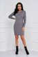 Grey dress knitted short cut pencil with button accessories 3 - StarShinerS.com