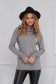 Grey sweater cotton loose fit high collar 1 - StarShinerS.com